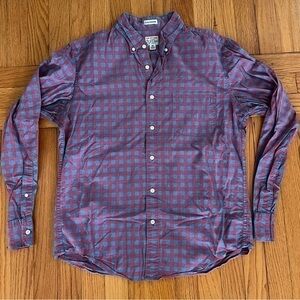 JCrew Blue Red Plaid Check Long Sleeve Button Down Medium